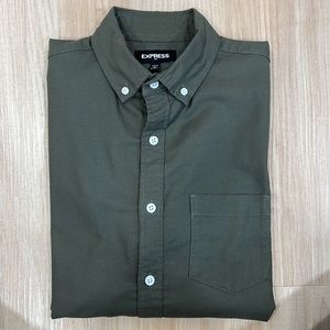 Men’s Olive Green Express Oxford Button Up Shirt